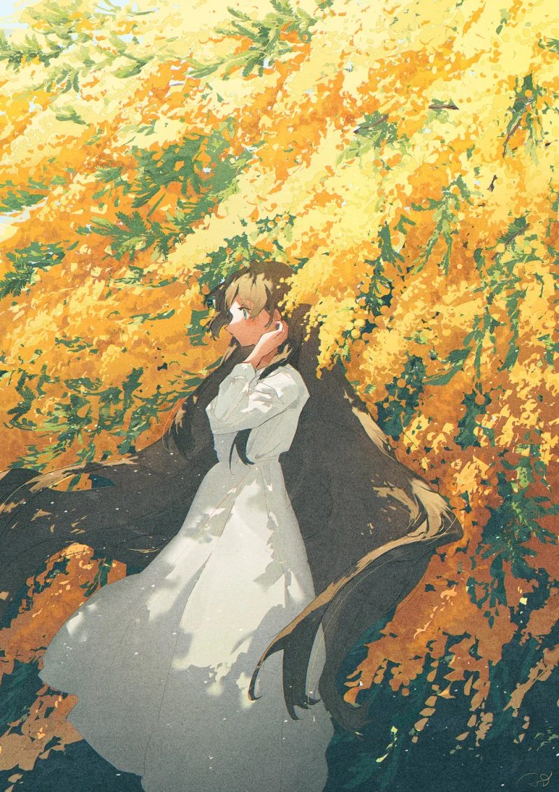 pixiv,二次元,绘画,壁纸,花海,美少女