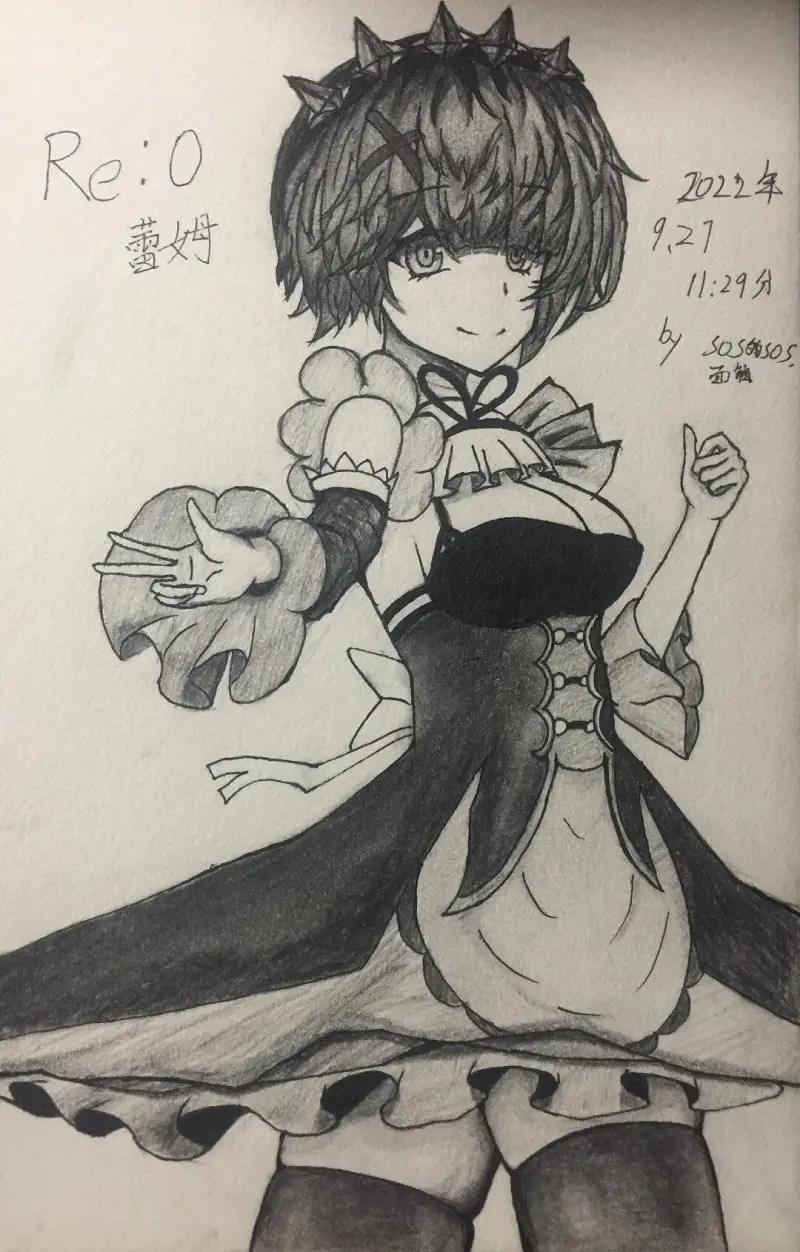 绘画创作,动漫,蕾姆,从零开始的异世界生活