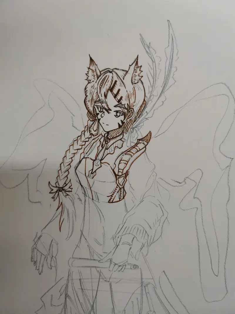 喵浅,绘画,过程