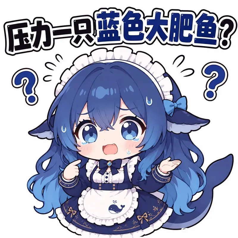 DeepSeek,鲸鱼娘,蓝色大肥鱼,初音未来,可爱,女仆,梗图