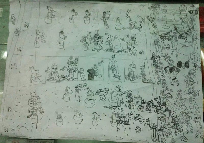找到了两张2014年我画的pvz！（目前阶段持续更新）