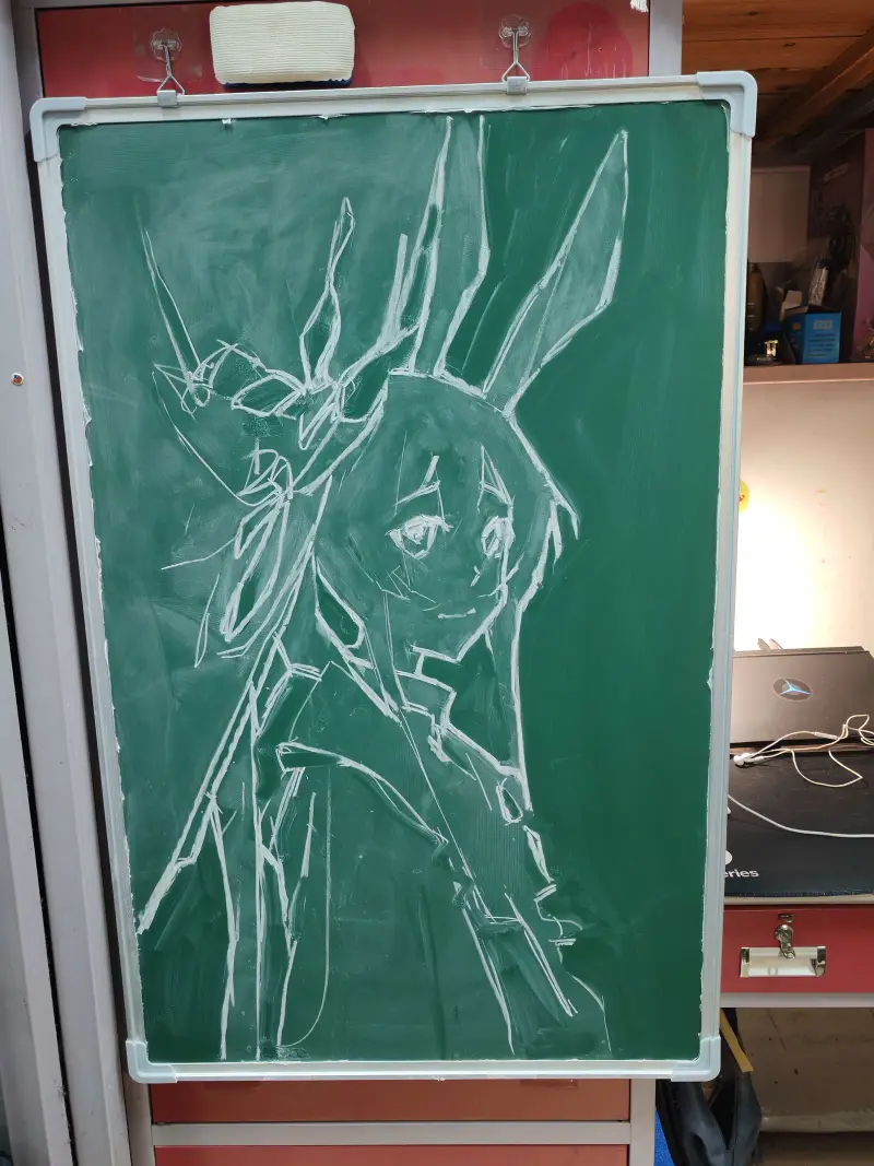 手绘,动漫,原神,速写,练笔,摸鱼,粉笔画