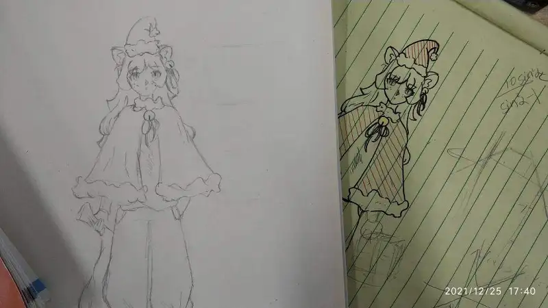 绘画创作,圣诞节,喵奈酱