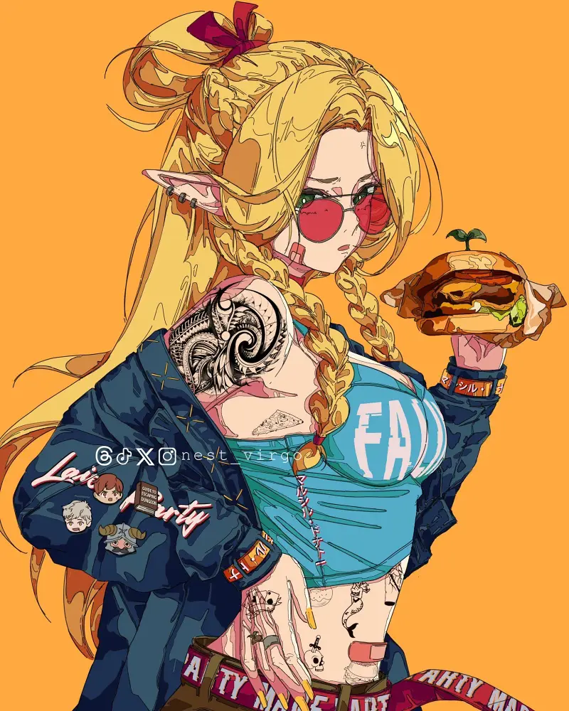 葬送的芙莉莲,葬送のフリーレン,迷宫饭,ダンジョン飯,芙莉莲,玛露西尔,精灵,动漫壁纸,动漫美图,美图,壁纸,绘画,插画,推特,画师推荐