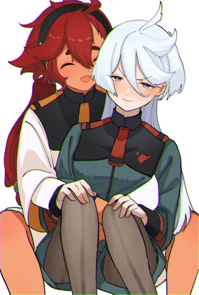 动漫壁纸,动漫美图,水星的魔女,机动战士高达水星的魔女,斯莱塔墨丘利,米奥莉奈伦布兰,红白,百合,美图,壁纸,高达,机动战士高达,PIXIV,画师推荐