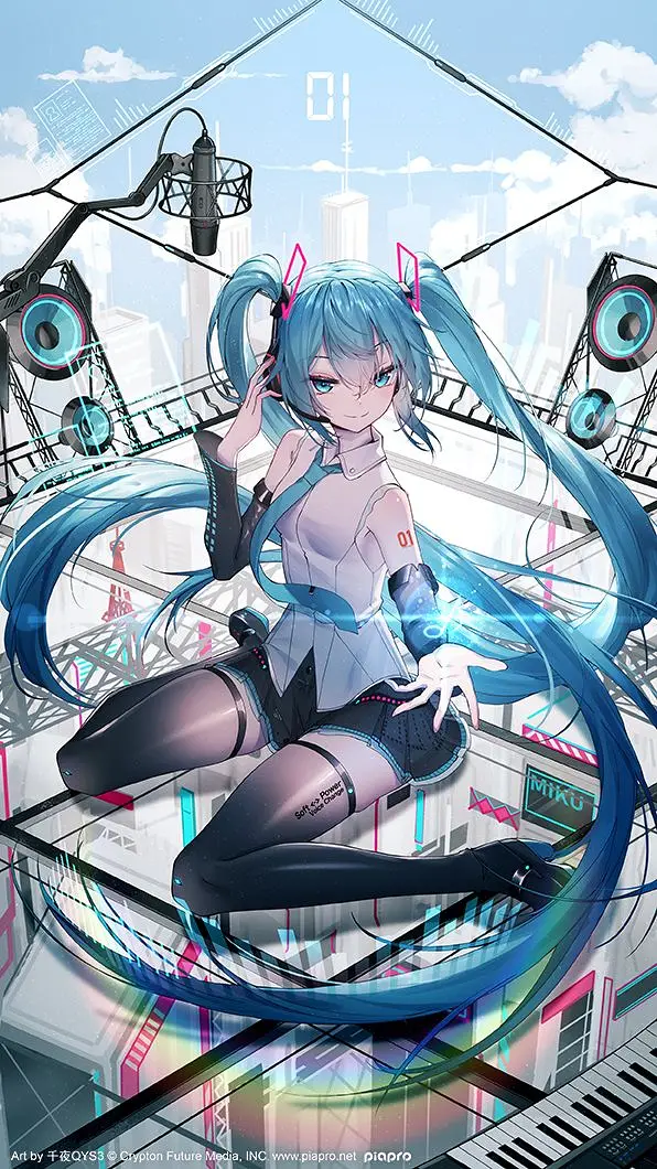 美图,hatsunemiku,初音未来,千夜,vocaloid,二次元,壁纸