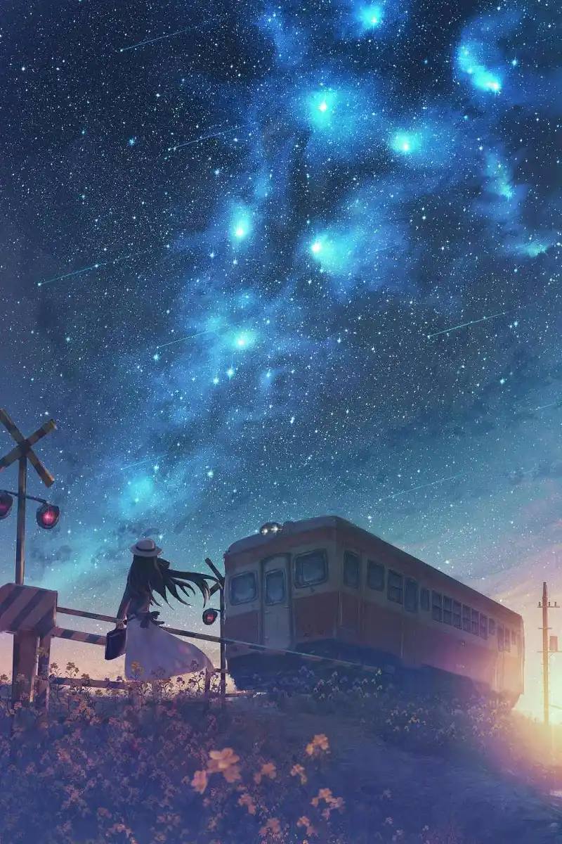 哟！今日手机壁纸！星空下的少女