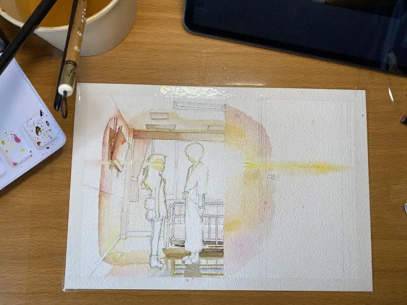 绘画创作,水彩画,CHARLOTTE,夏洛特