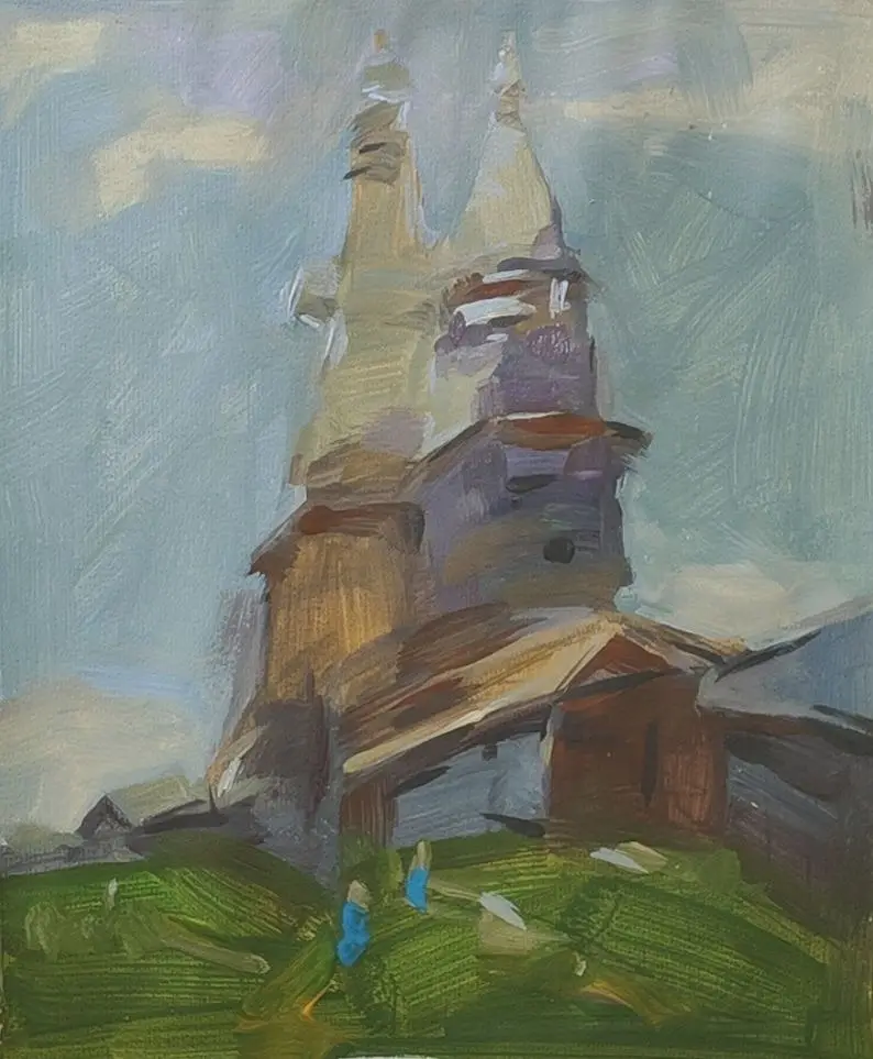 手绘,色彩练习,风景,丙烯画,速涂,丙烯风景