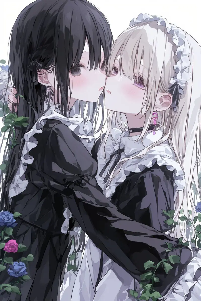 M站美图,插画,百合