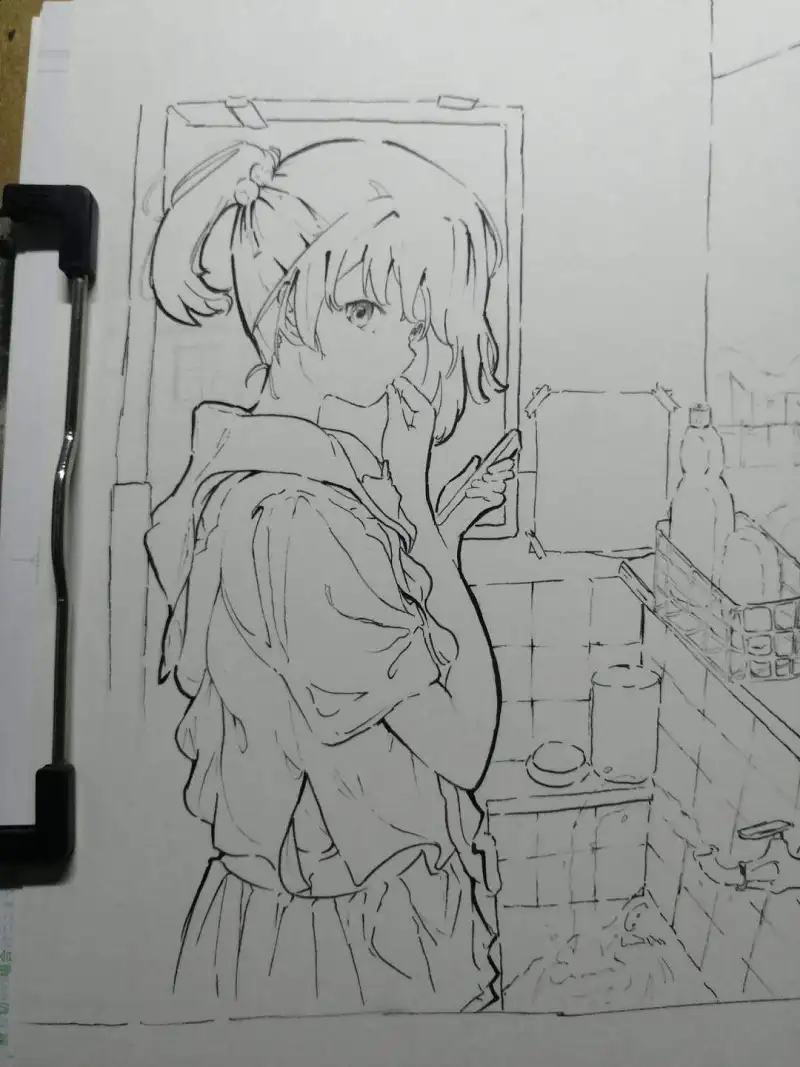 闲聊茶馆,绘画创作
