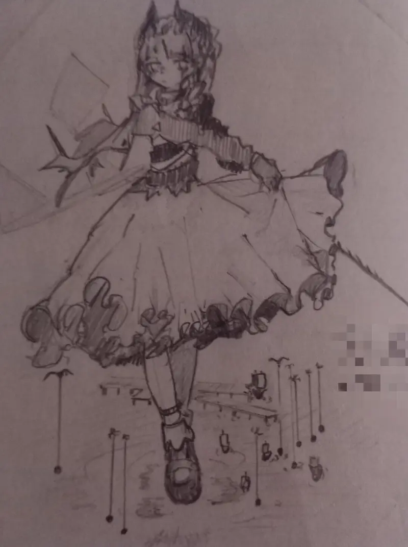 绘画创作,明日方舟,站娘