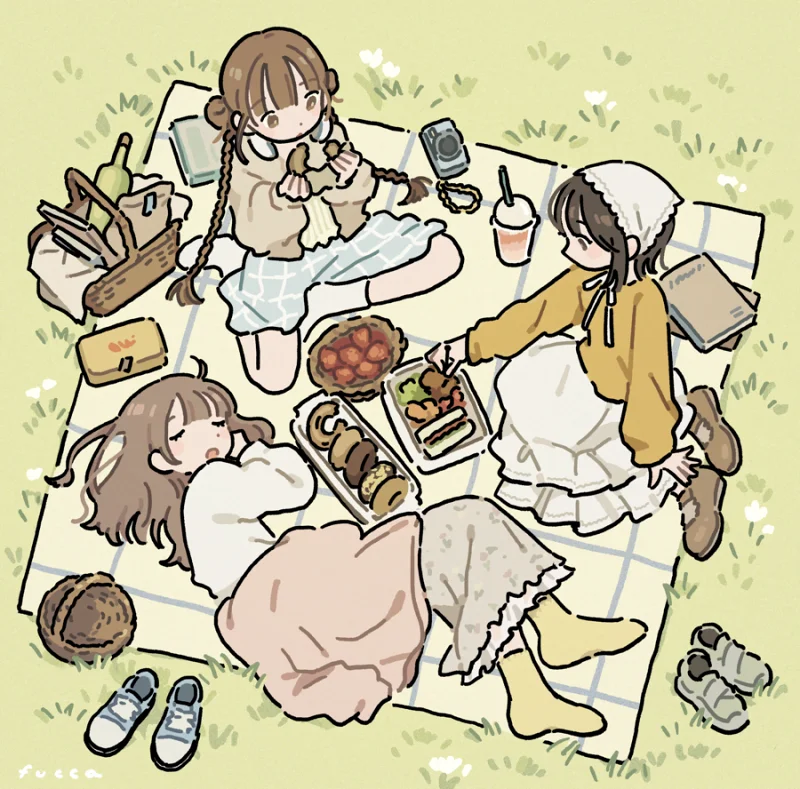 pixiv,二次元,绘画,壁纸,线条,简约,美少女