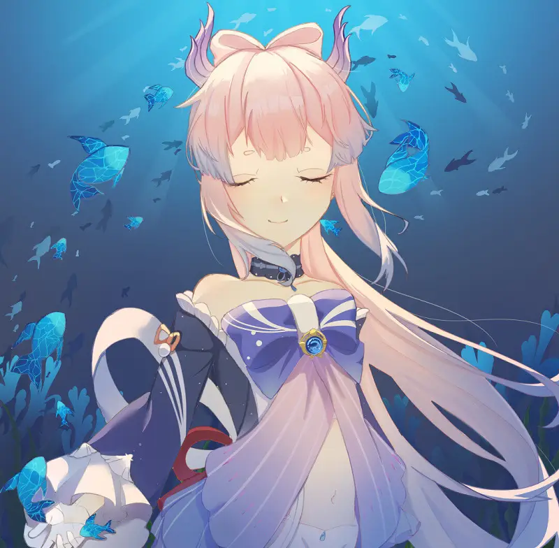 绘画创作,原神,珊瑚宫心海
