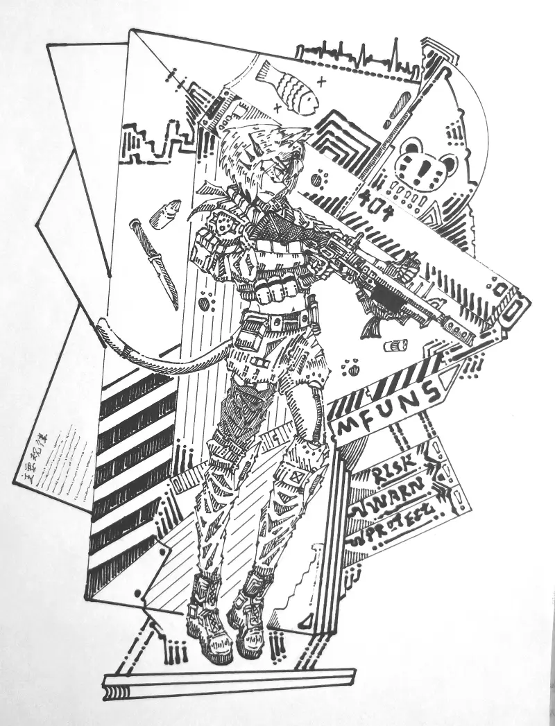 喵隐,绘画
