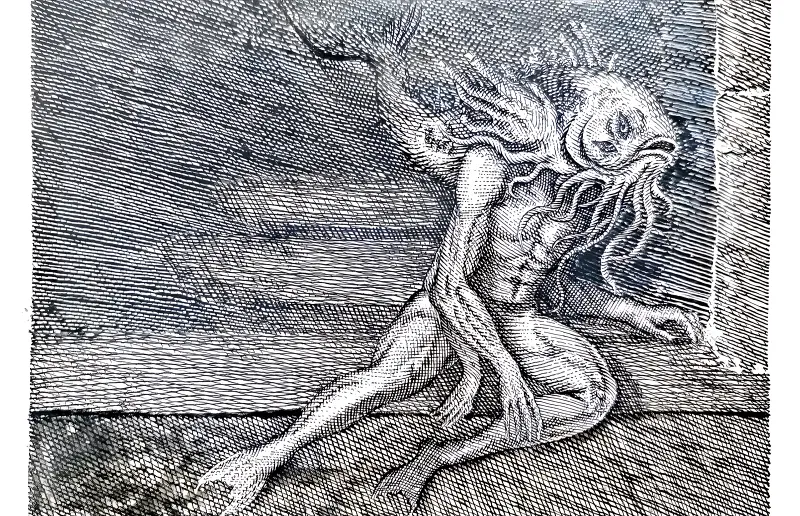 克苏鲁,钢笔画,手绘