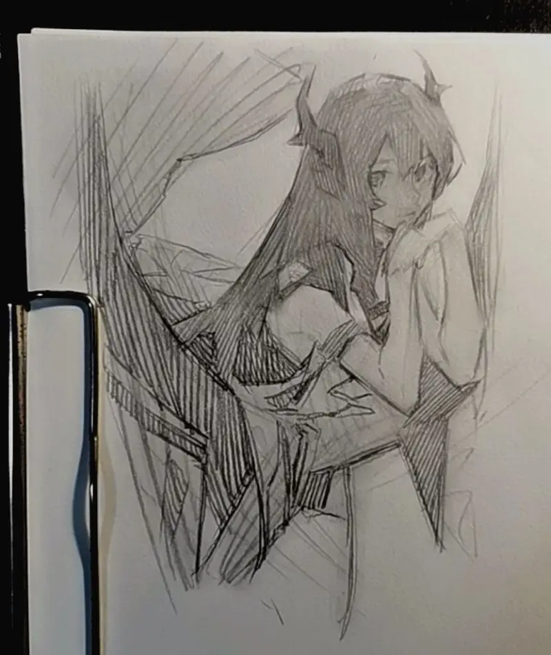 芙芙,芙宁娜,原神,绘画,手绘,动漫,速写,练笔