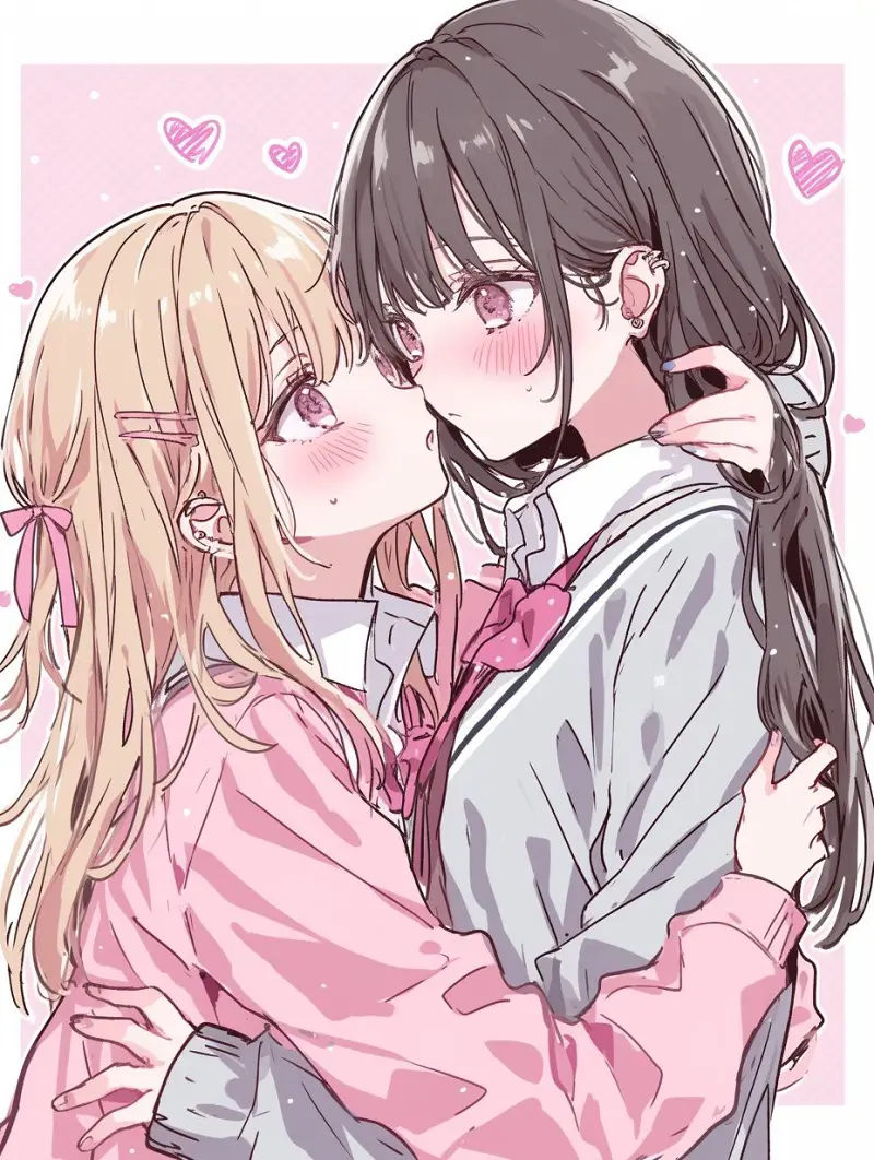 M站美图,插画,百合
