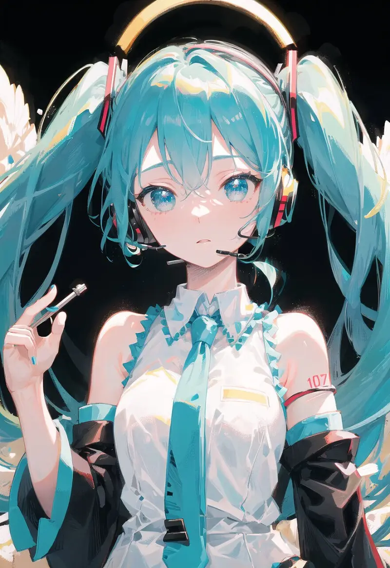 绘画创作,MIKU,AI绘画,9527模型