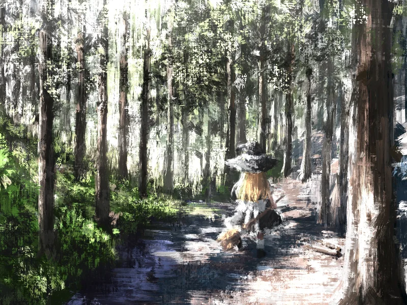 画了魔理沙。。。的背影