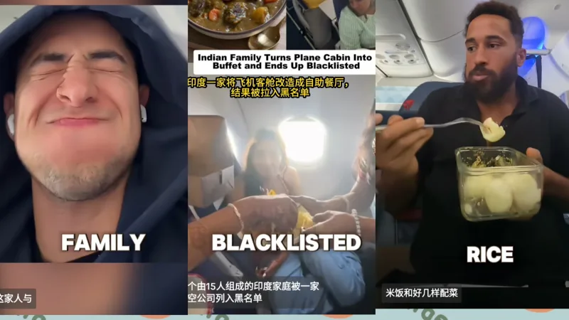 【tiktok】印度一家庭将飞机客舱变成了自助餐厅被官方拉入黑名单引发网友讨论 【tiktok】印度一家庭将飞机客舱变成了自助餐厅被官方拉入黑名单引发网友讨论