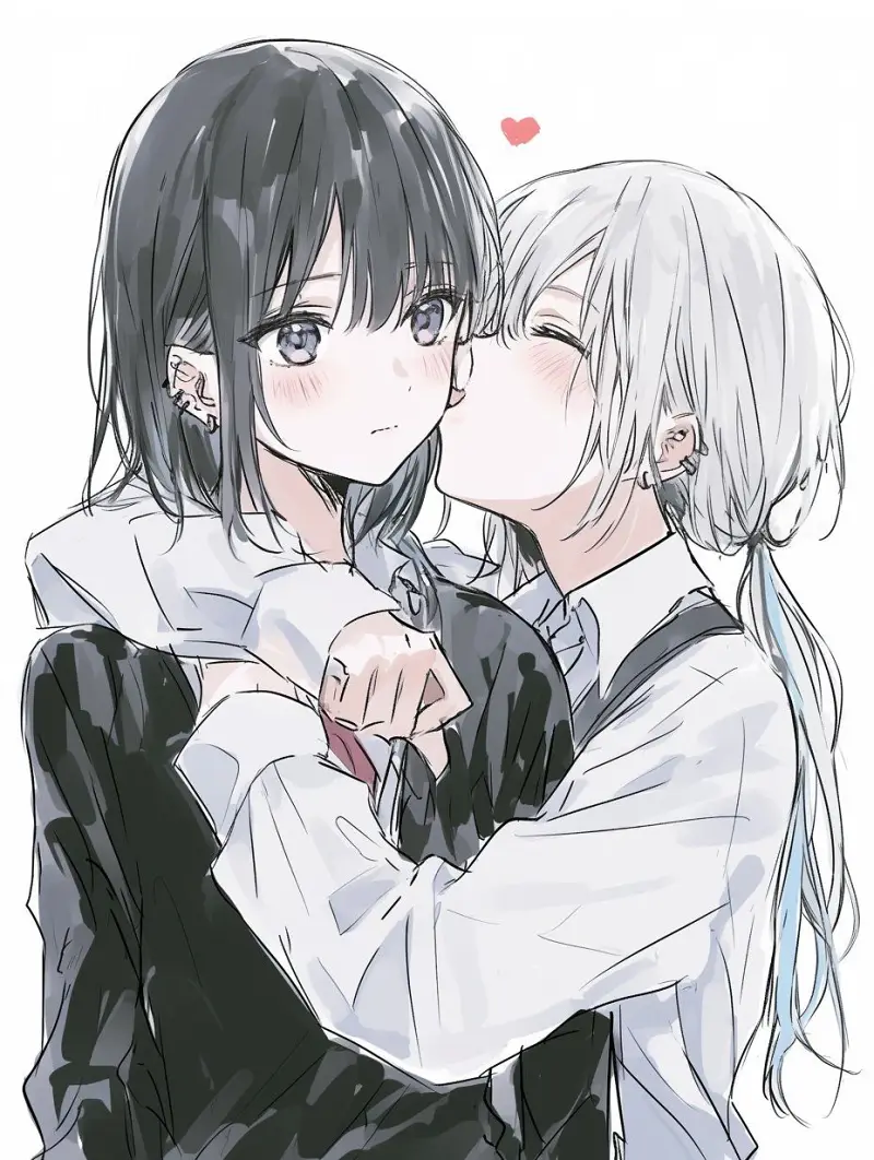 M站美图,插画,百合