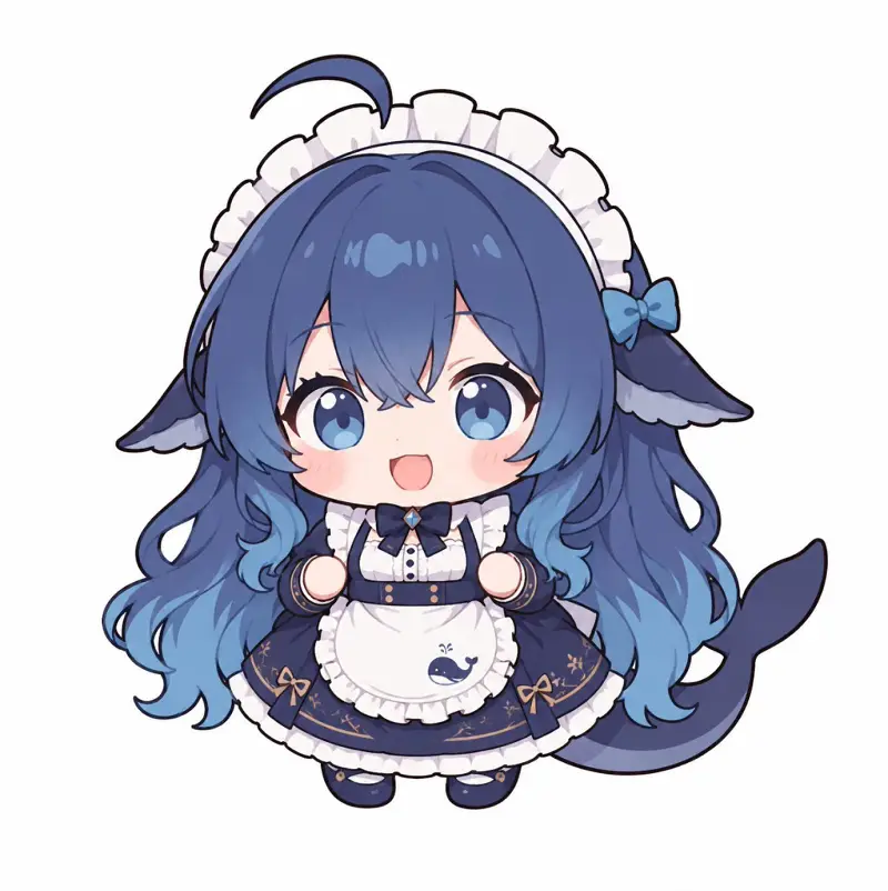 DeepSeek,鲸鱼娘,蓝色大肥鱼,初音未来,可爱,女仆,梗图