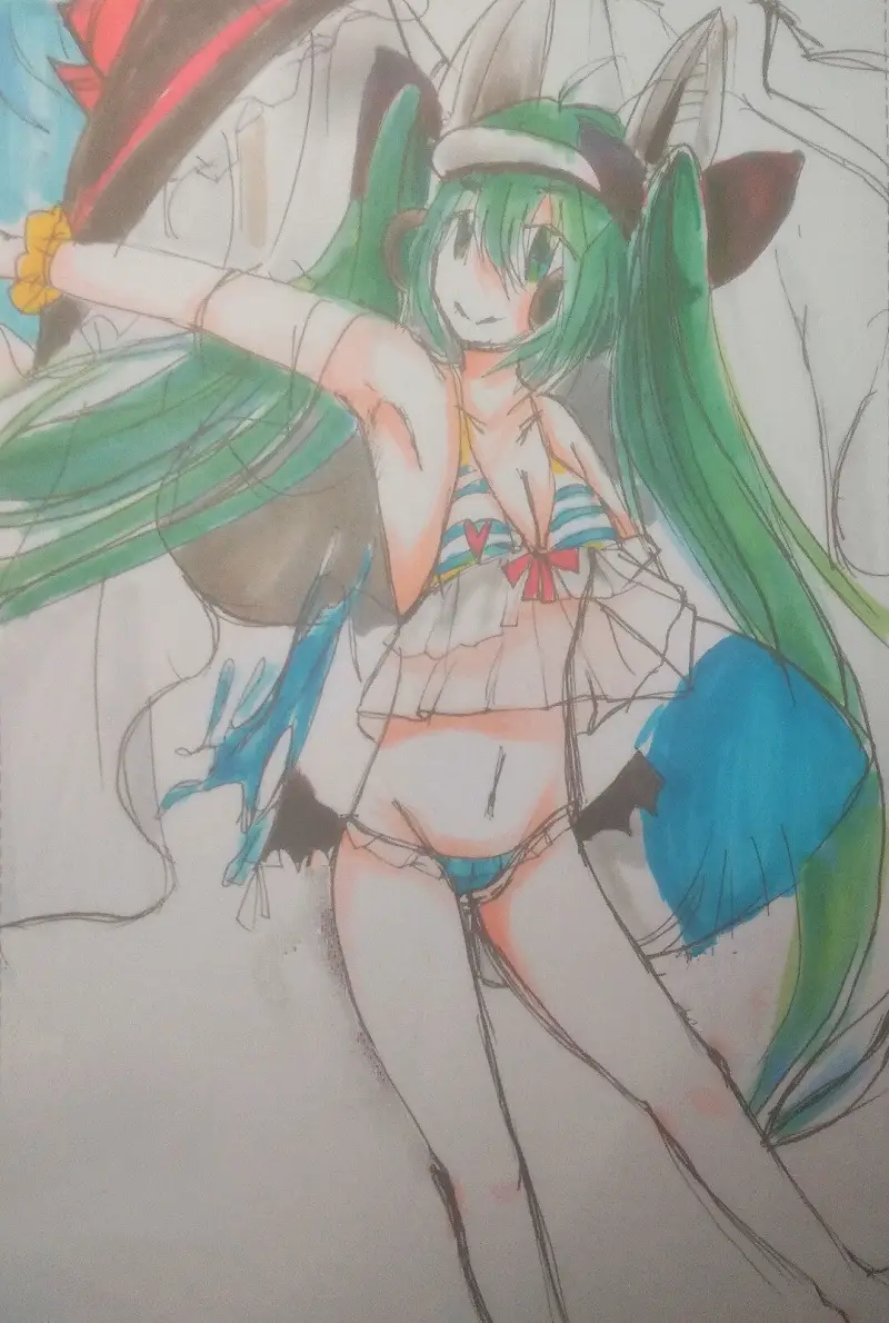 初音ミク夏日の水着