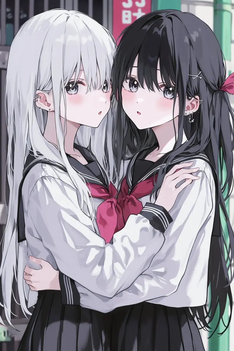 M站美图,插画,百合