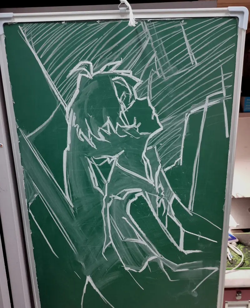 手绘,动漫,原神,速写,练笔,摸鱼,粉笔画