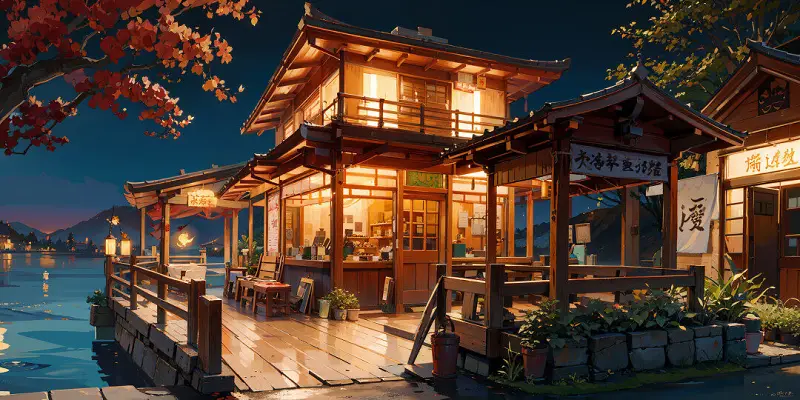 绘画创作,AI绘画,TMND模型,江南水景