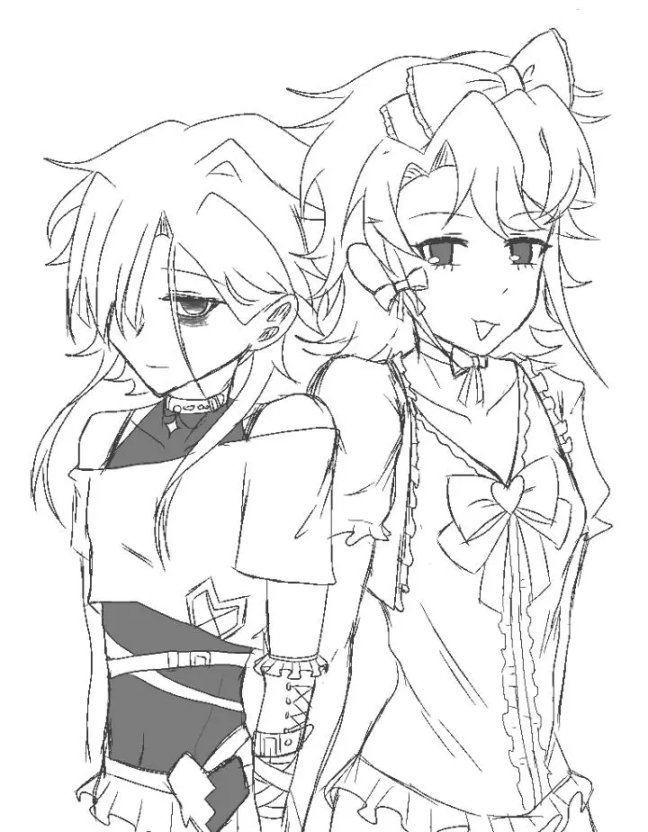 我画的和闺蜜的自设😊