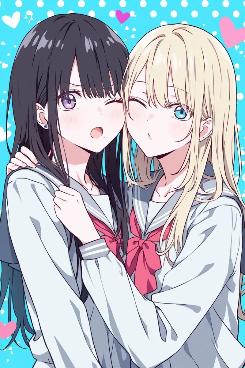 M站美图,插画,百合