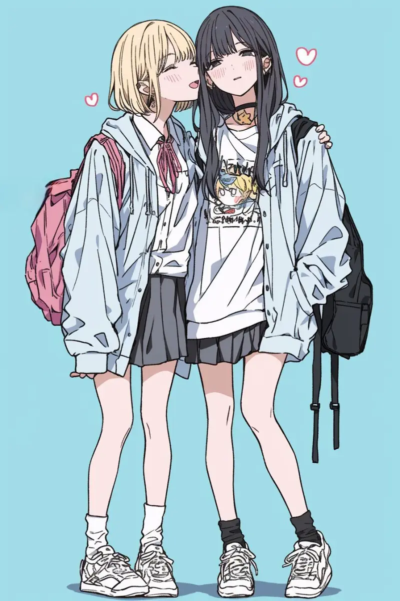 M站美图,插画,百合