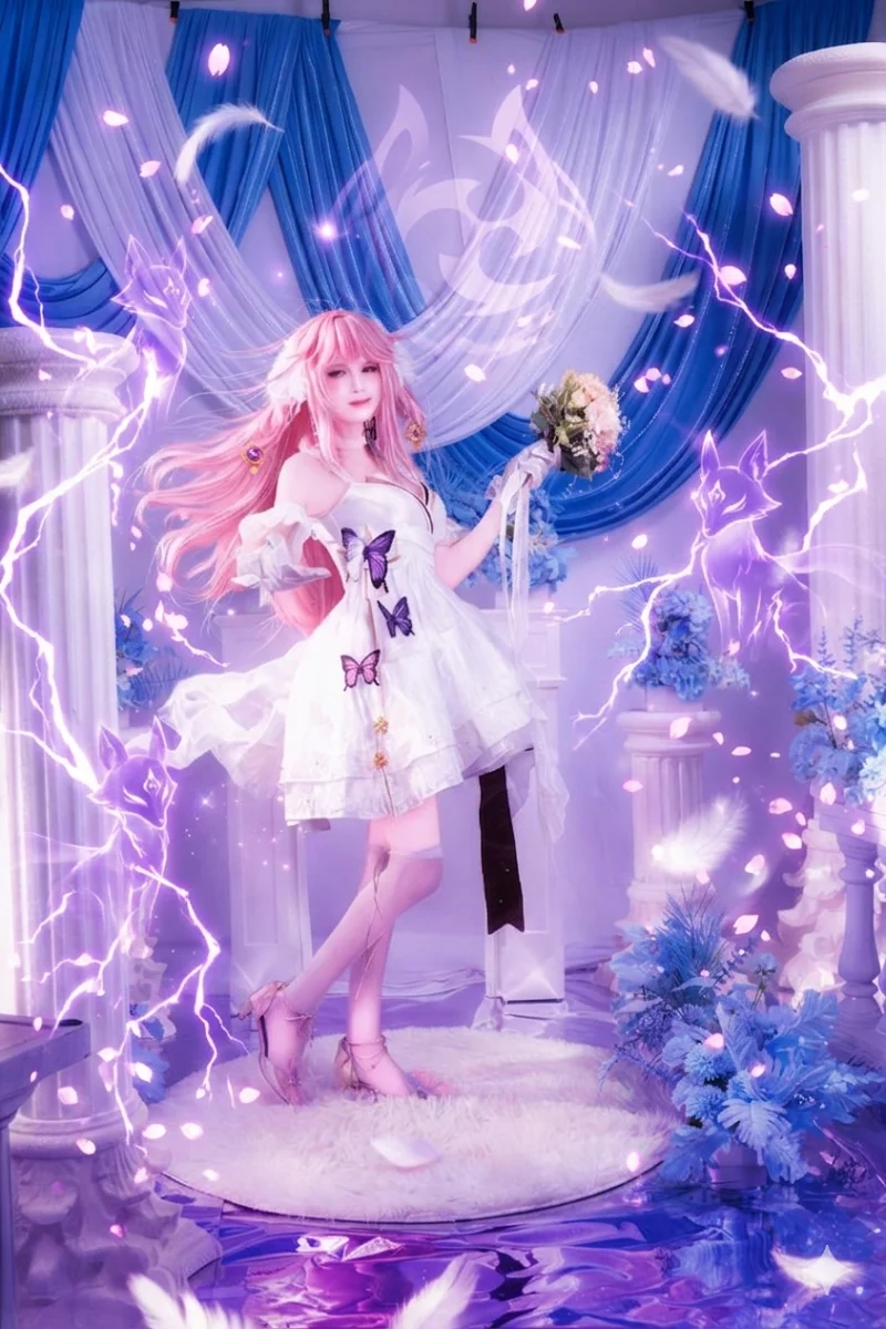 原神COS,八重神子,八重神子COS,花嫁COS