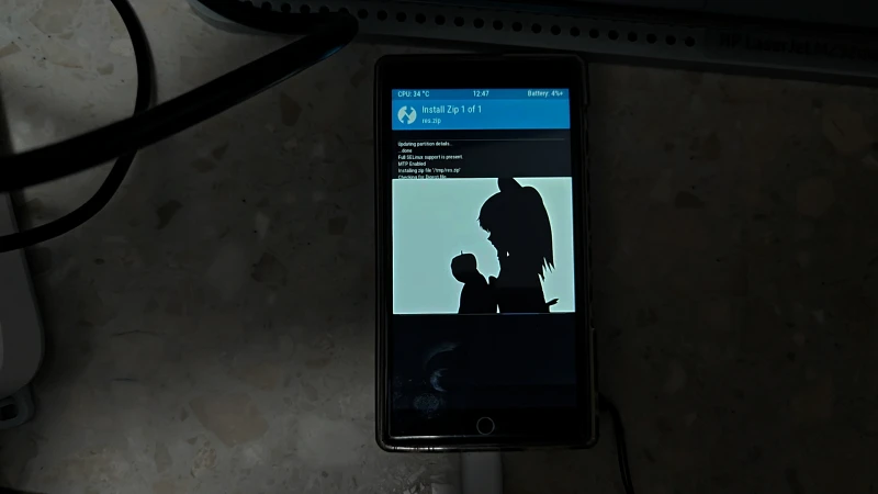 在twrp里播放bad apple！