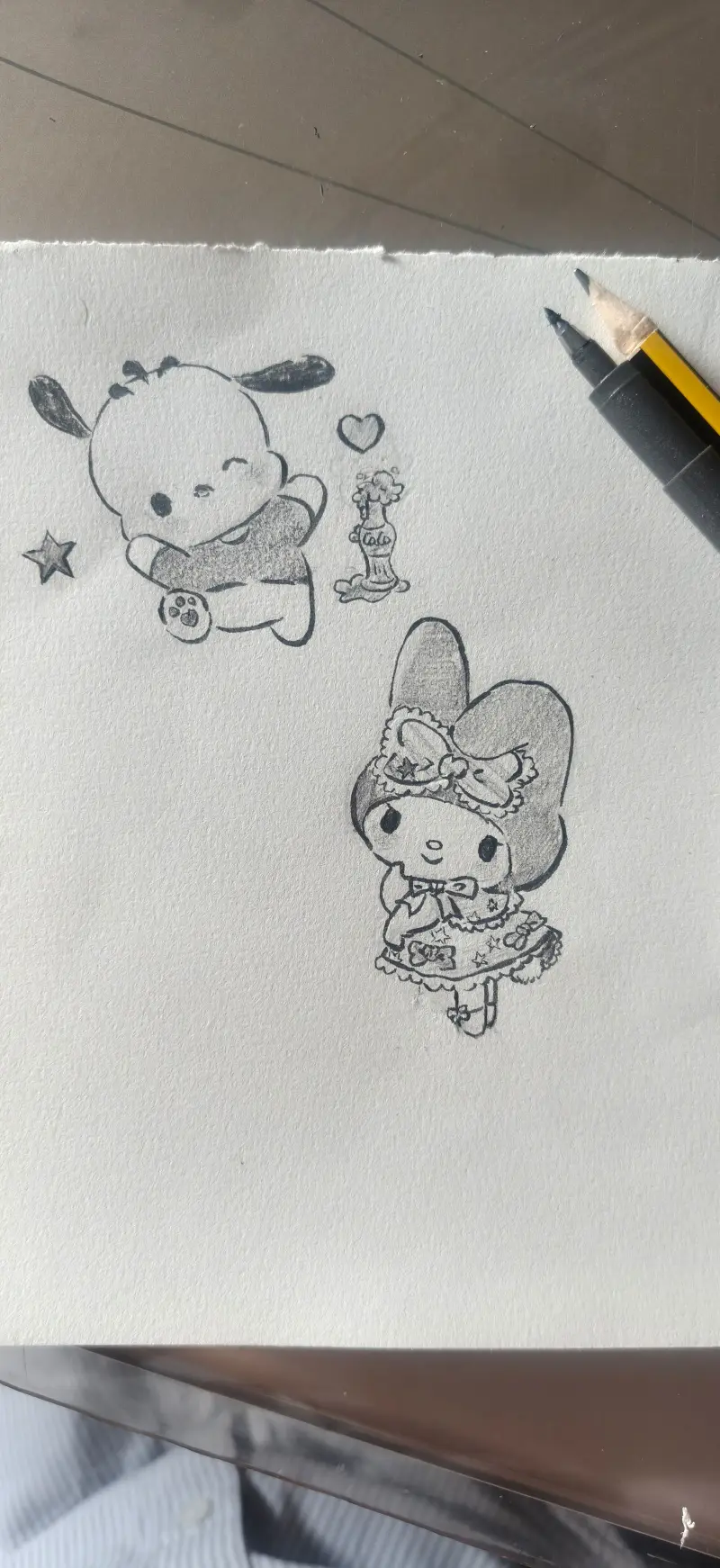 今天换了美乐蒂和帕恰狗。☆˶> x <˶.⁺