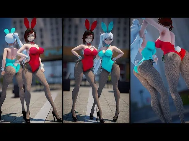 【MMD RWBY】  Bunny Style - WhiteRose〖蔚丝·雪倪&露比·罗丝〗