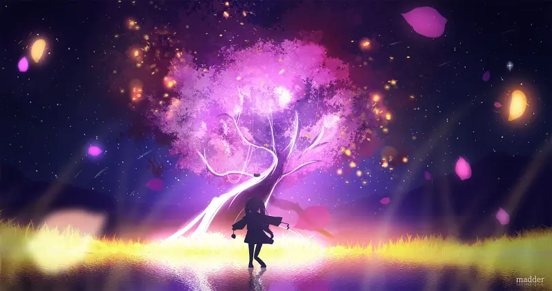 【绘画过程】一颗很亮的树