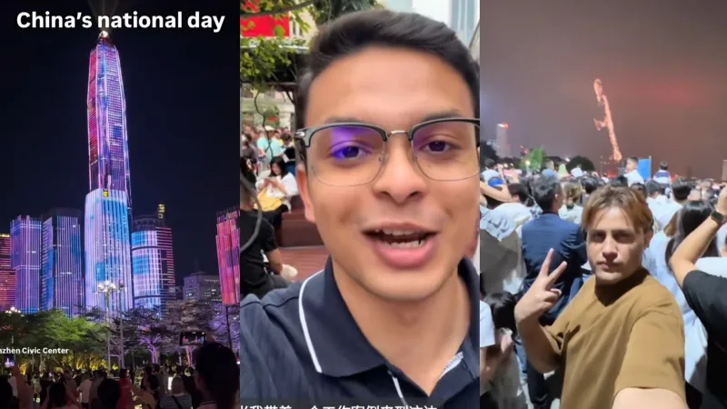 老外们tiktok分享中国国庆假期人山人海盛况，哪哪都是人喔