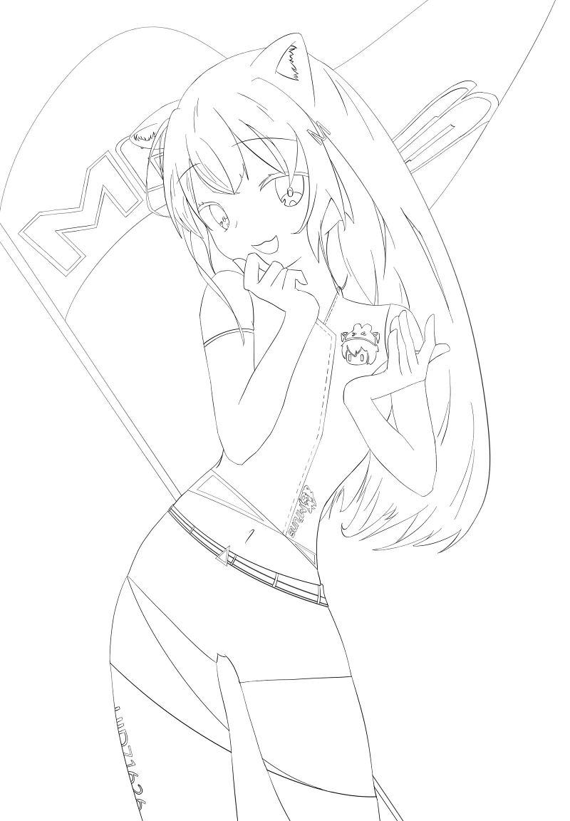 喵奈,赛车娘,绘画,插画
