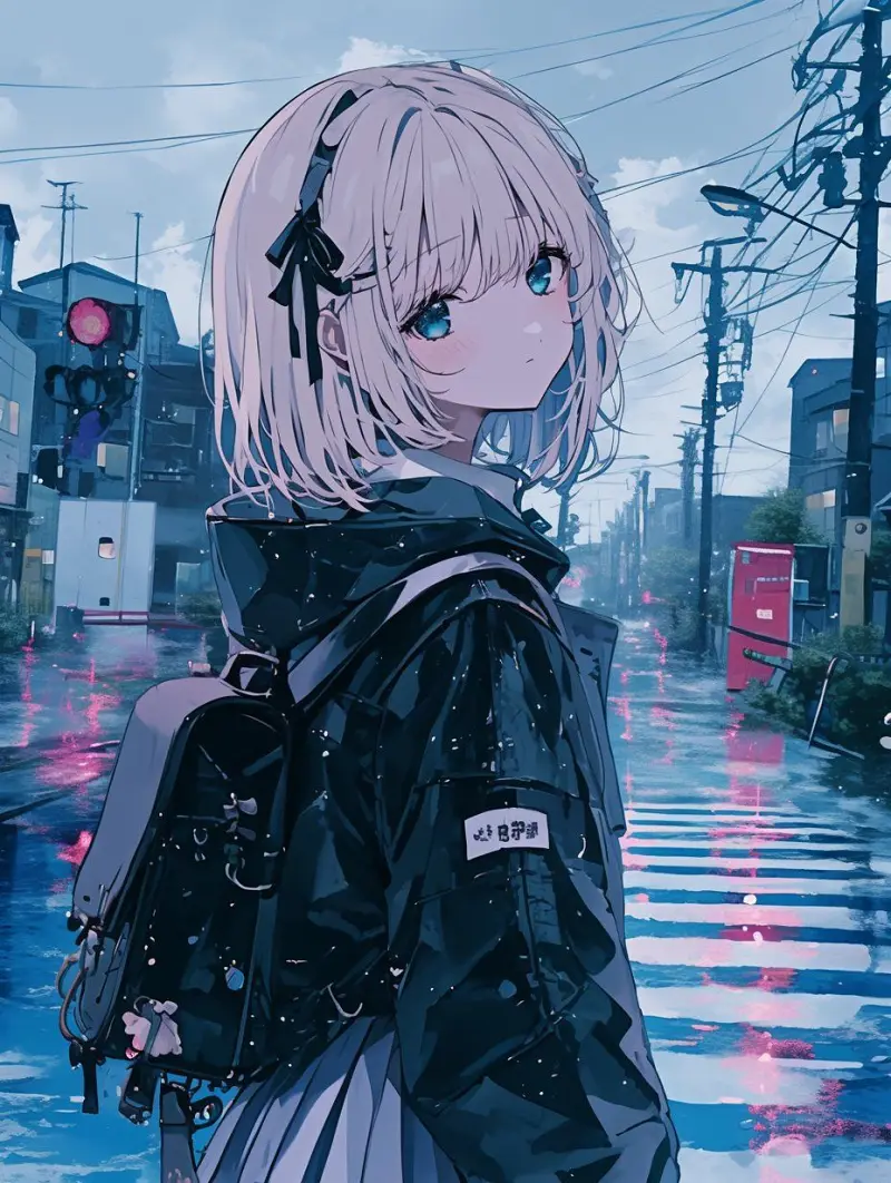 M站美图,插画,百合