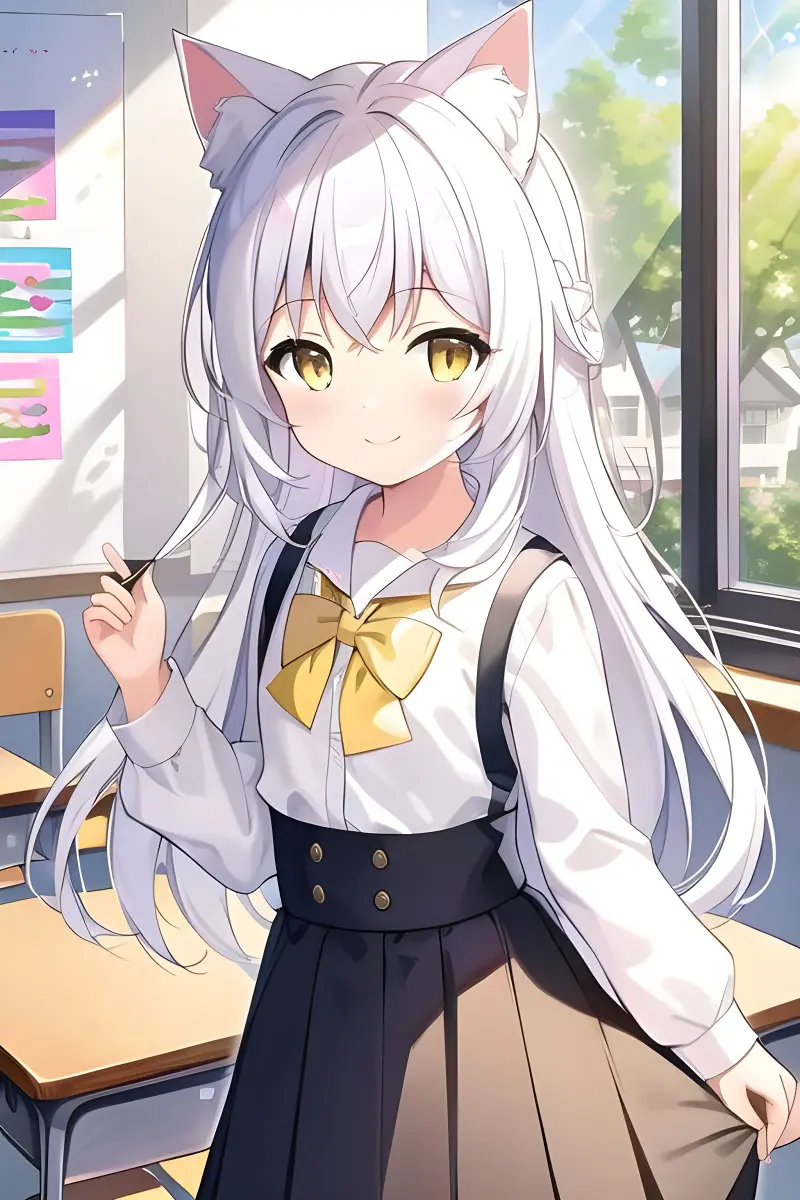 AI绘画,少女