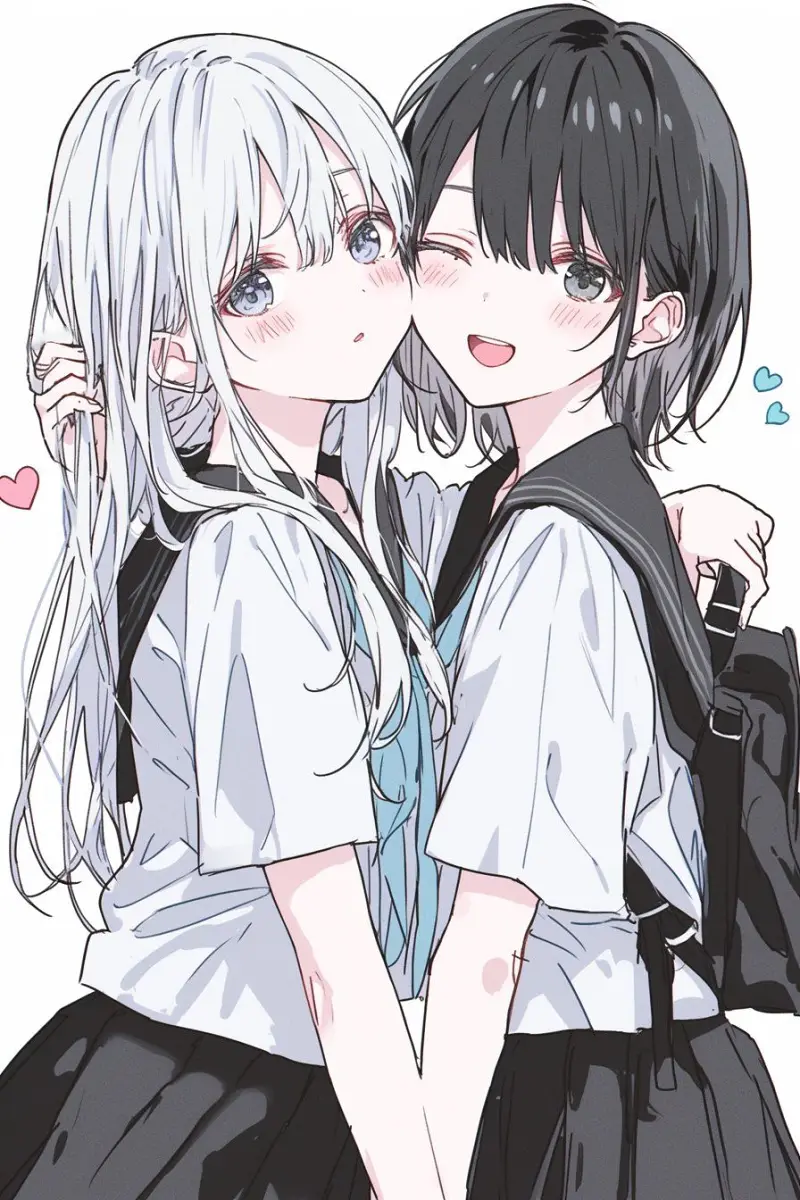 M站美图,插画,百合