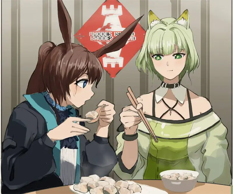 阿米娅和老猞猁吃饺子