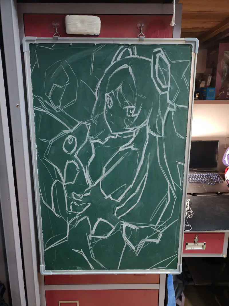 手绘,动漫,原神,速写,练笔,摸鱼,粉笔画
