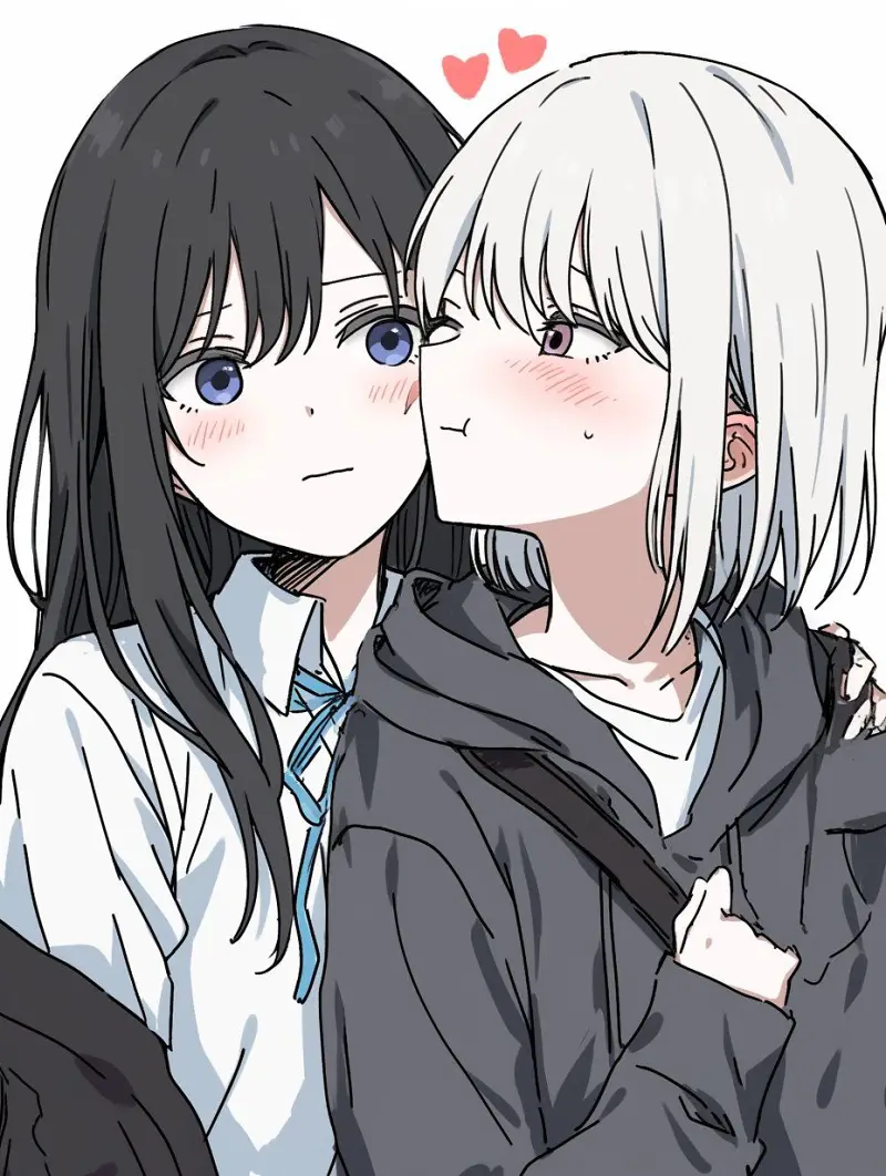 M站美图,插画,百合