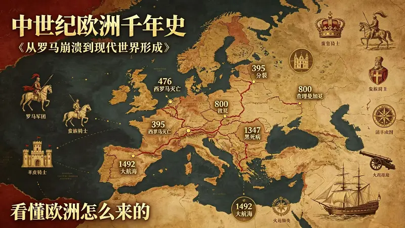 一个视频看懂中世纪欧洲，从罗马陨落到现代文明