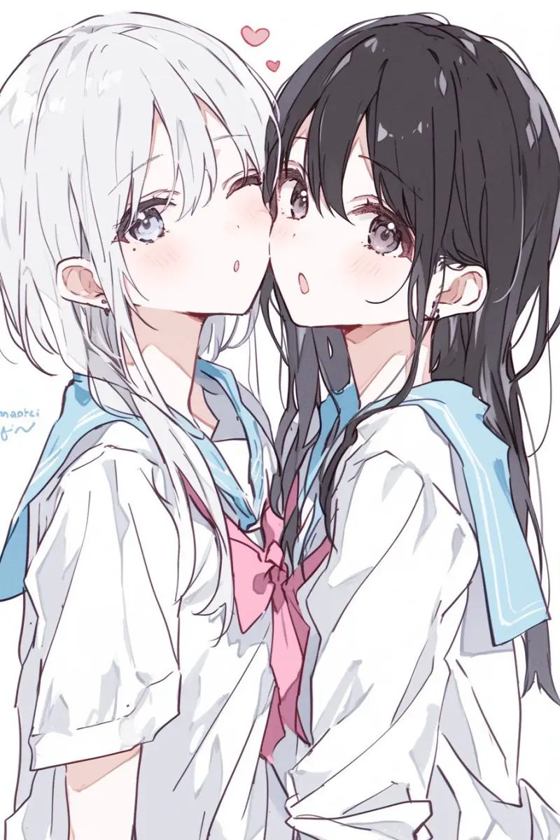 M站美图,插画,百合
