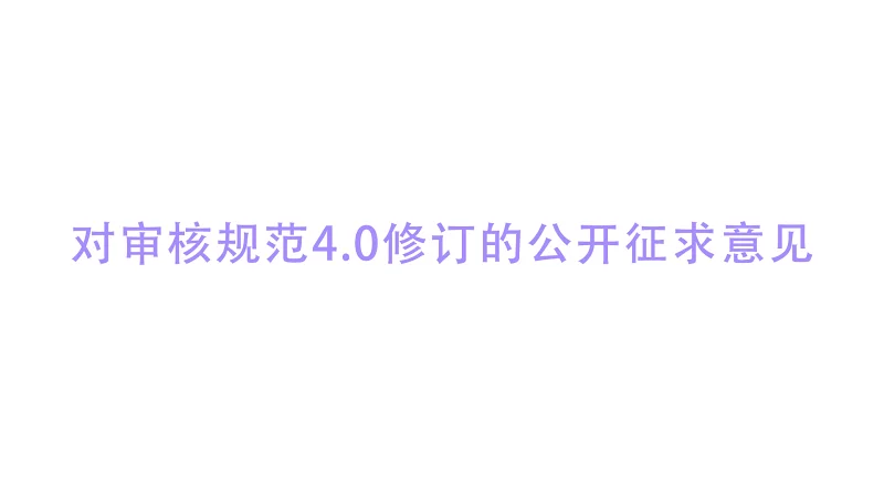 对审核规范4.0修订的公开征求意见